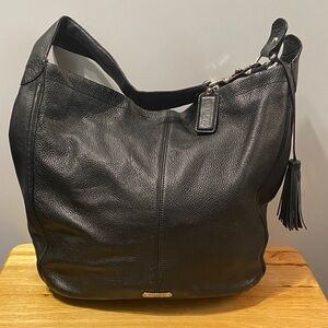 Coach Black Leather Hobo Bag
